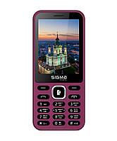 Телефон с мощной батареей с большим экраном кнопочный Sigma Power Type C фиолетовый