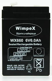 Акумулятор Wimpex WX-660 SRB 6V6.0 Ah Black