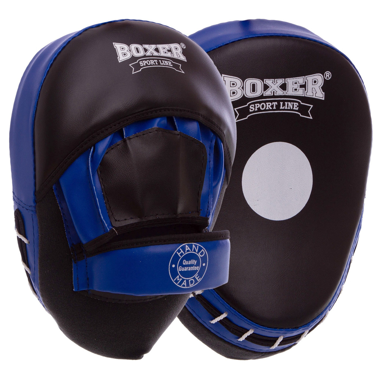 Боксерські лапи Boxer ЕЛІТ зігнуті (гнуті) 23х19х4,5см 2шт шкірвініл