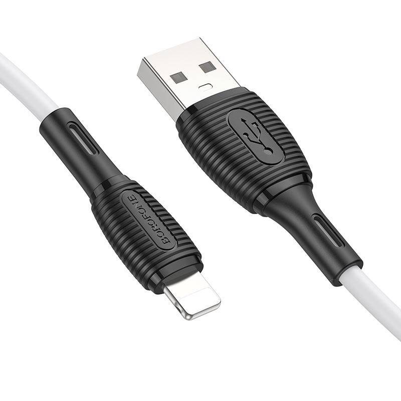 Кабель для зарядки Lightning Apple BOROFONE BX86 |1м/2.4A| Білий, фото 1