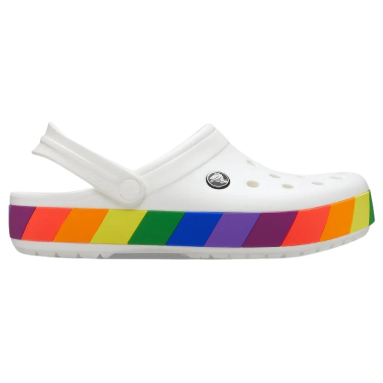 Crocs Crocband Rainbow Block Clog White Жіночі Сабо Крокс Крокбенд біла веселка