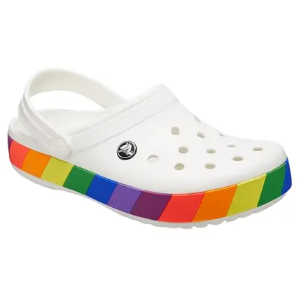 Crocs Crocband Rainbow Block Clog White Жіночі Сабо Крокс Крокбенд біла веселка, фото 3