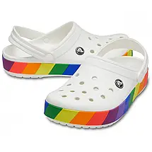 Crocs Crocband Rainbow Block Clog White Жіночі Сабо Крокс Крокбенд біла веселка, фото 4