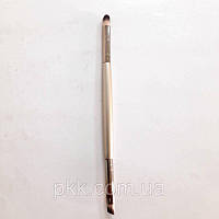 Пензлик для макіяжу брів і повік двосторонній Beauty Luxury Double Eyeshadow Brush MA-17