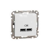 USB розетка тип A+A 2,1A Білий Sedna Design Schneider Electric SDD111401