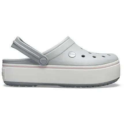 Crocs Crocband Platform Clog Light Grey/Rose — Жіночі Сабо Крокс Крокбенд Платформ Сірі з рожевим — Оригінал, фото 1