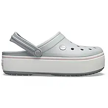 Crocs Crocband Platform Clog Light Grey/Rose — Жіночі Сабо Крокс Крокбенд Платформ Сірі з рожевим — Оригінал