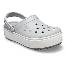 Crocs Crocband Platform Clog Light Grey/Rose — Жіночі Сабо Крокс Крокбенд Платформ Сірі з рожевим — Оригінал, фото 3