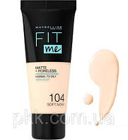 Тональний крем матувальний Maybelline New York Fit Me Matte No 104 Soft Ivory