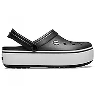 Crocs Crocband Platform Clog Black/White Женские Сабо Крокс Крокбенд Платформ