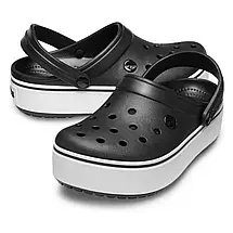 Crocs Crocband Platform Clog Black/White — Жіночі Сабо Крокс Крокбенд Платформ Чорно-білі — Оригінал, фото 2