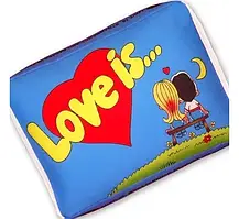 Подушка Love is у формі жуйки XXL блакитна