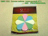Спонж для макіяжу 8 в 1 прогумований трикутник 4 кольори QPI Professional