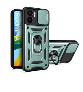 Чохол Armor для Xiaomi Redmi A1 Протиударний з кільцем оливковий