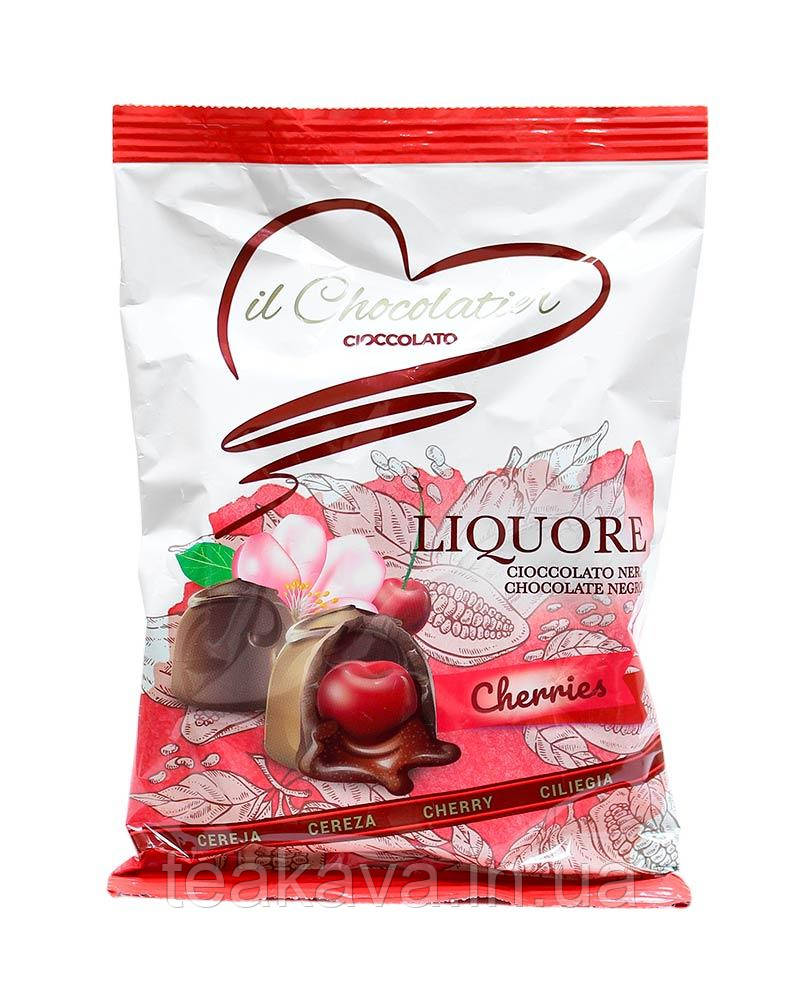 Цукерки з темного шоколаду Вишня в лікері il Chocolatier Liquore Cherries, 150 г (8437012342170)
