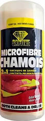 Серветка замша-мікроволокно в тубі SAPFIRE Microfibre Chamois 2 in 1 SF-334, 45x46 см