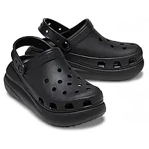 Crocs Classic Crush Clog Black — Жіночі Сабо Крокс Класік Краш Чорні Платформа — Оригінал, фото 3