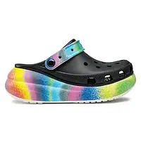 Crocs Classic Crush Spray Dye Clog Black Женские Сабо Крокс Классик Краш