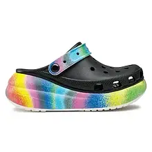 Crocs Classic Crush Spray Dye Clog Black — Жіночі Сабо Крокс Класік Краш Градієнт Чорні — Оригінал