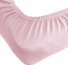 Велике натяжне простирадло двоспальне чохол на матрац велике, простирадло на резинці 200х220 махрова Рожева