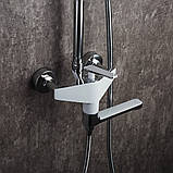 Душова система Frap F2458, поворотний вилив - перемикач на лійку/душ, 3 режими, білий/хром, фото 3