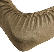 Велике натяжне простирадло двоспальне чохол на матрац велике, простирадло на резинці 200х220 махрова Коричнева