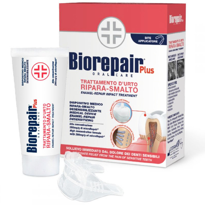 Відновлювальний гель Десенситайзер + капа BioRepair Oral Care Plus Desensitizing Repairer Treatment 50 мл, фото 1