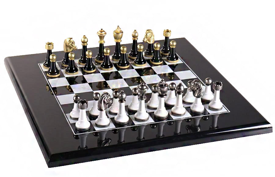 Шахова дерев'яна дошка з шаховими традиційними фігурами від італійського бренду Italfama, фото 1