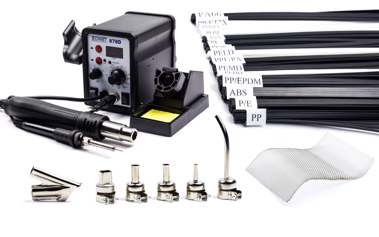 Купить Паяльная станция ДВА в ОДНОМ для пайки пластика - 878D + 6 ...