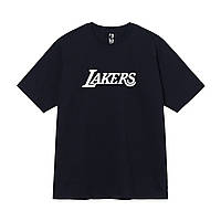 Черная футболка Lakers Logo черные футболки баскетбол NBA Лейкерс унисекс