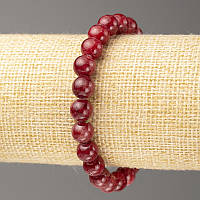 Браслет Турмалін (іміт. акрил) d-8мм +- L-18см+- гладка кулька на резинці купити біжутерію оптом в інтернеті