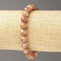 Браслет Селеніт (іміт. акрил) d-8мм +- L-18см+- гладка кулька на резинці купити біжутерію гуртом