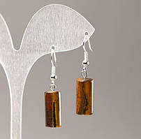 Сережки Тигрове око циліндр d-17,5х8мм+- купити біжутерію дешево оптом в інтернеті