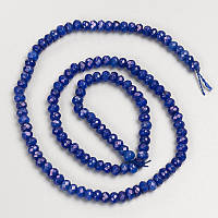 Намистини камінь Лазурит (іміт) гранований рондель на нитці d-4х3,5мм+- L-38см+- купити біжутерію дешево оптом в інтернеті
