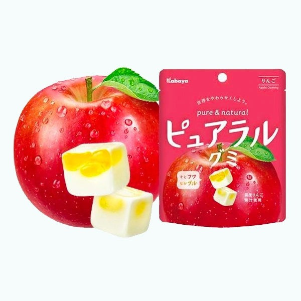 Японський жувальний мармелад Kabaya Pureral Gummy Candy Apple 45g