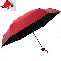 Зонт складной, зонт от дождя, Зонт маленький автоматический легкий, Компактный зонт, зонтик в капсуле-футляре Красный