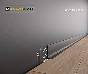 Плінтус накладний 36мм АСП36 Стріла безфурнітурний Чорний