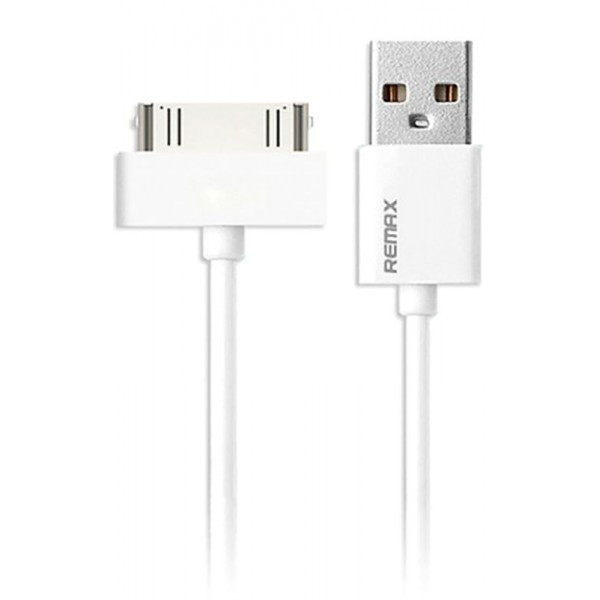 Кабель 30pin Lightning для iPhone 4/4s/iPad REMAX Fast Charging (1m, USB 2.0, 480 Mbps). White