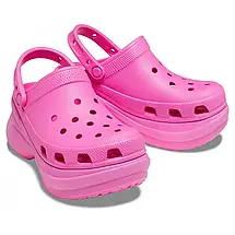 Crocs Classic Bae Clog Electric Pink — Жіночі Сабо Крокс Класік Бей Яскраво-Рожеві Платформа — Оригінал, фото 6