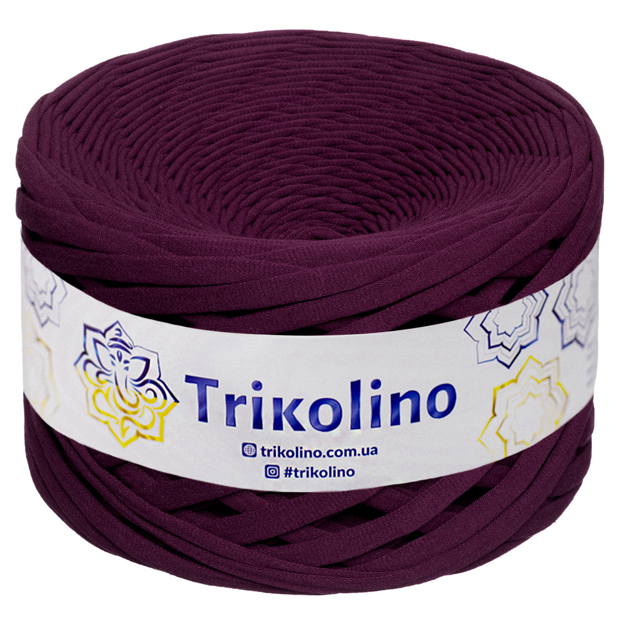 Трикотажна пряжа Trikolino, 7-9 мм., 100 м., Стигла вишня, нитки для в'язання
