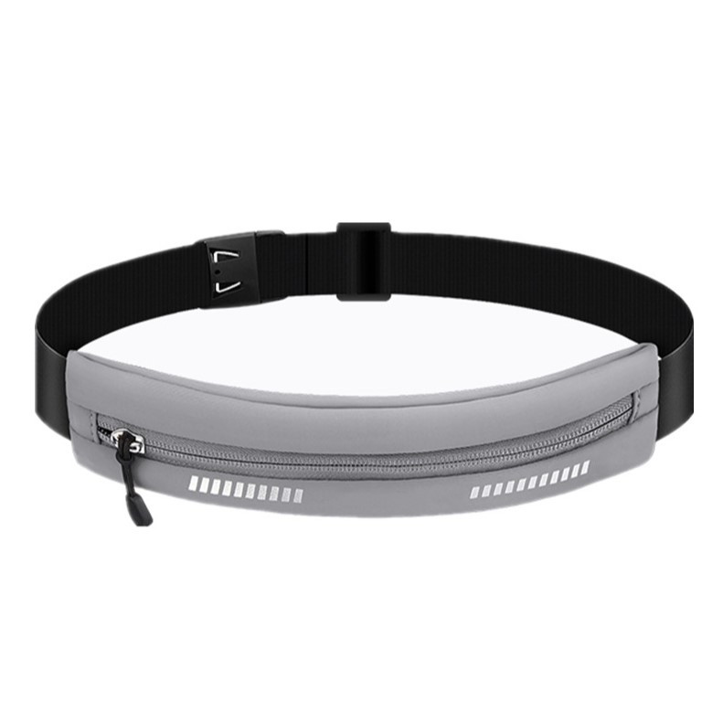 Спортивна сумка на пояс для бігу спорту фітнесу Слім Сіра