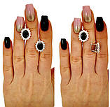 Срібні сережки «Контраст» з чорним та білим кубічним цирконієм ✨ Витончене поєднання елегантності й сили, фото 2