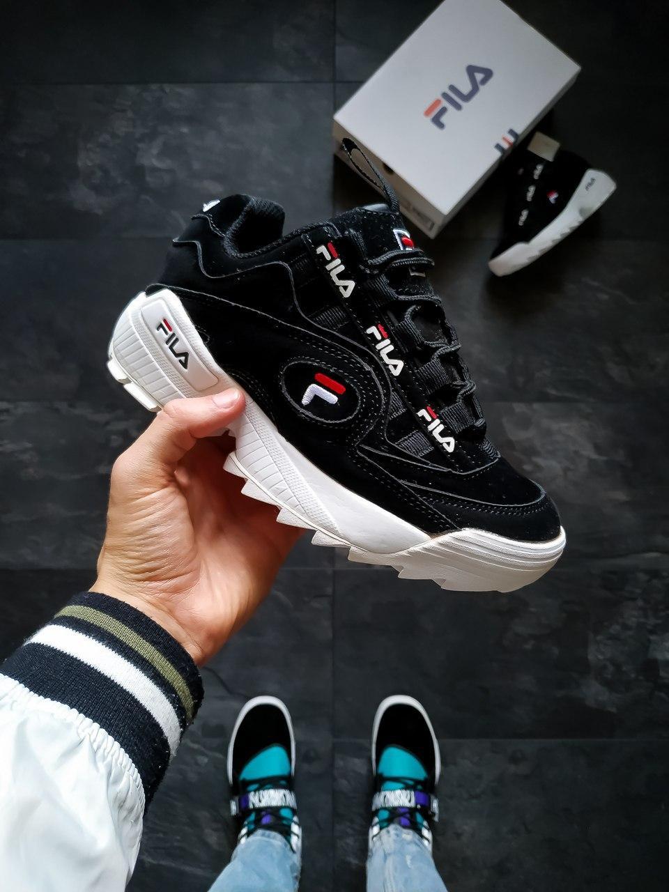 Fila Disruptor Black White Logo кроссовки и кеды высокое качество Размер 37 - фото 2 - id-p1805854364