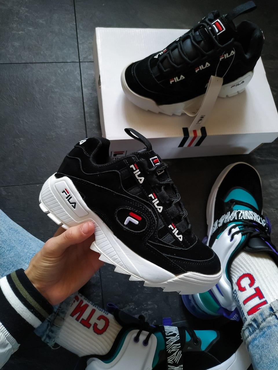 Fila Disruptor Black White Logo кроссовки и кеды высокое качество Размер 37 - фото 6 - id-p1805854364