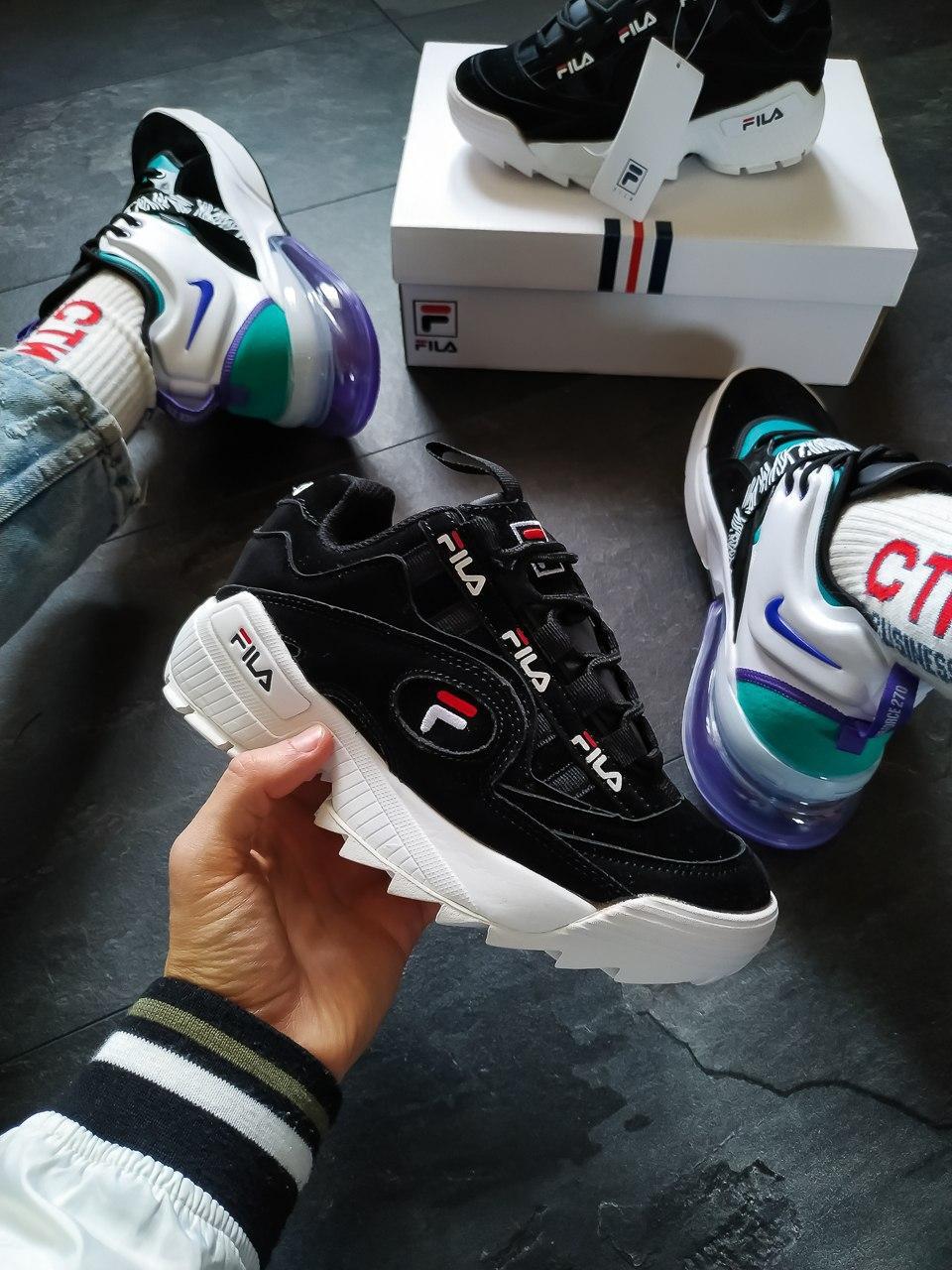 Fila Disruptor Black White Logo кроссовки и кеды высокое качество Размер 37 - фото 9 - id-p1805854364