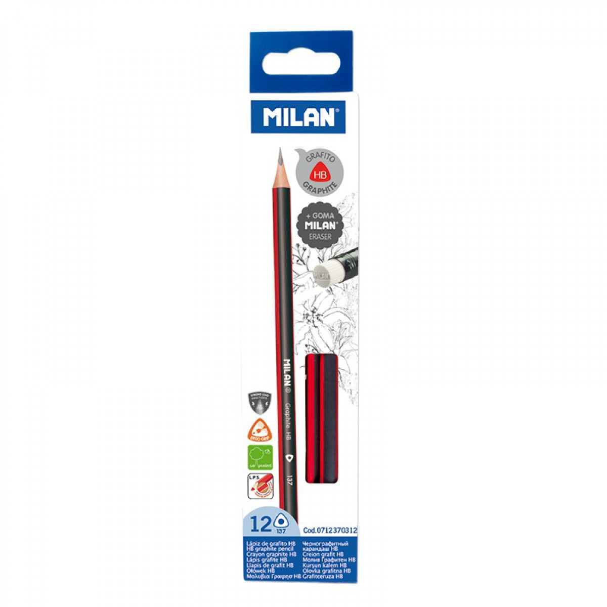 Олівець графітний Milan HB трикутний (071230312), фото 1