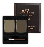 Двоколірні тіні для брів Skinfood Choco Eyebrow Powder Cake 01 Grey Khaki Black 32 г