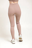 Лосини трикотаж рубчик бежевий
