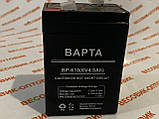 Акумулятор (АКБ) "ВАРТА" ВР-610 6v/4.5ah (10.01.2024р.) для ваг Зевс, Олімп, Днепровес розмір 100х70х45мм, фото 7