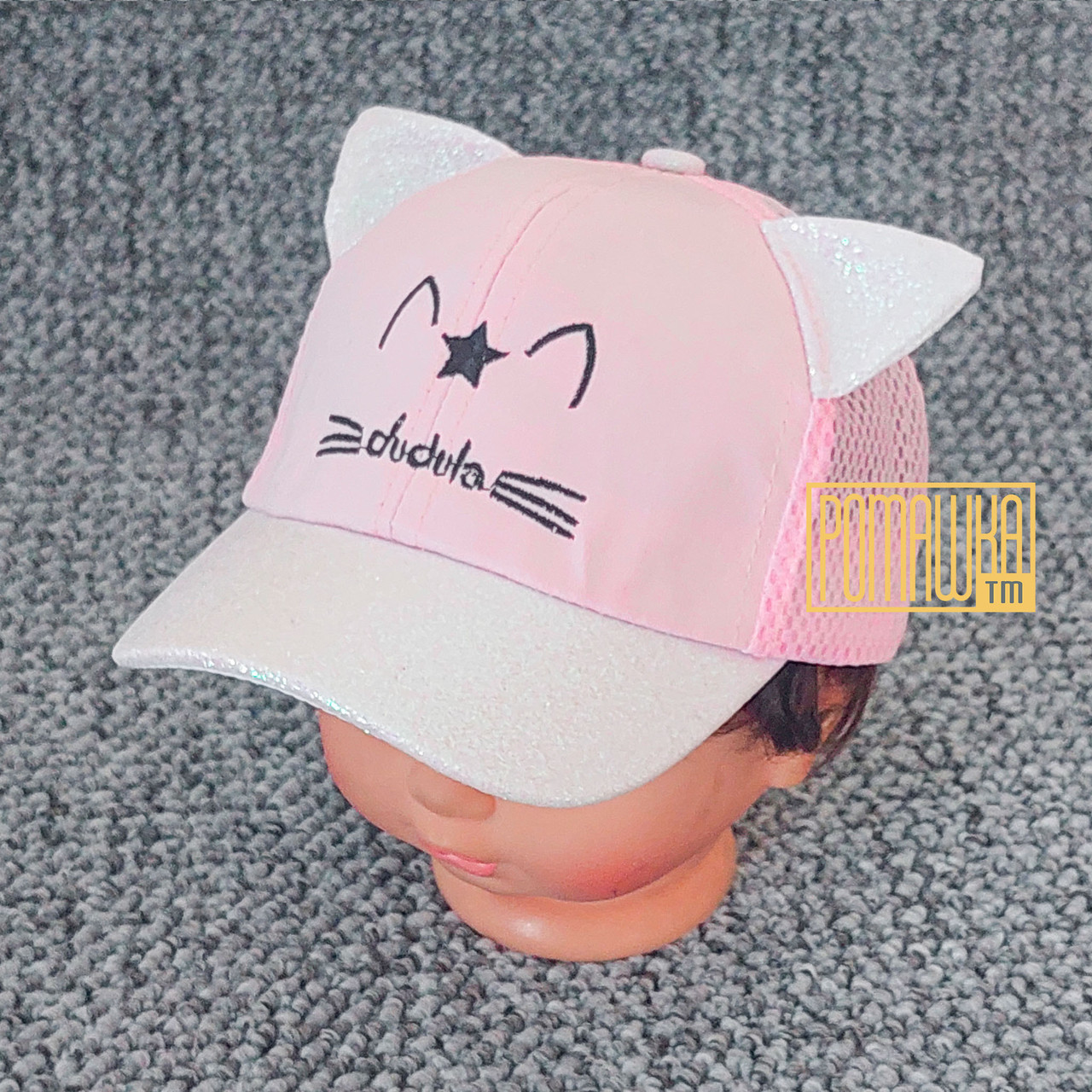 46-48 9 міс-1,5 року із сіткою літня кепка бейсболка для малюків дівчинки з регулятором позаду з вушками 3646 РЗВ, фото 1